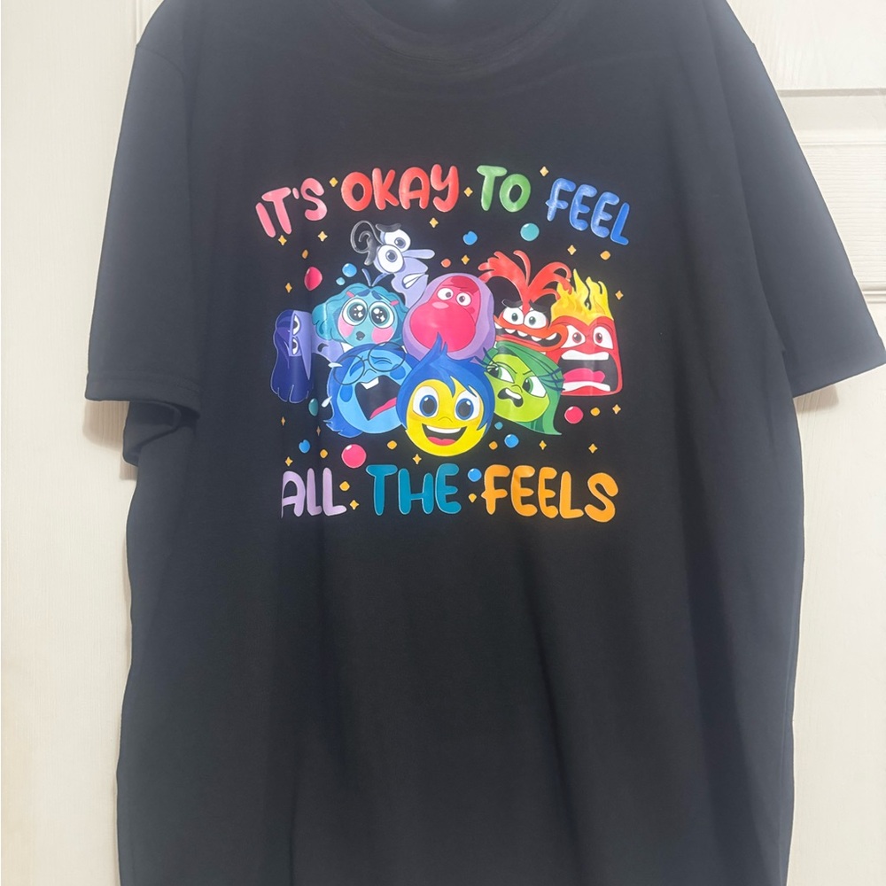 Black Graphic T-Shirt with Colorful Characters